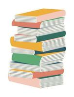 Stack of books vector illustration isolated on white