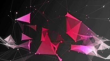 dark Pink and white color plexus technology background video