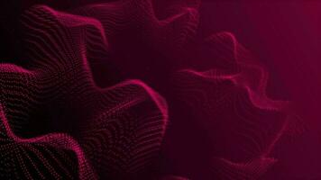 dark pink color Wavy particles mesh background video