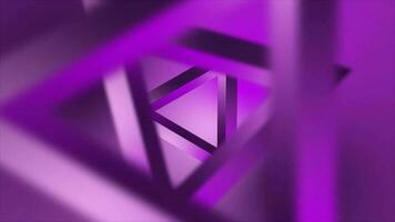 geanimeerd 3d Purper kleur roterend driehoekig element achtergrond video