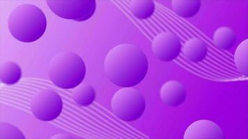 Animated purple 3d circular balls moving around designed as background video