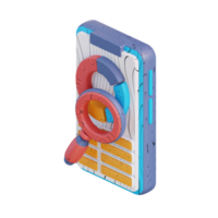 3d illustration mobile business graph analysis png