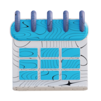 3d illustrazione attività commerciale calendario png