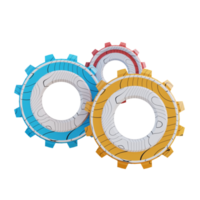 3d illustration of gear settings png