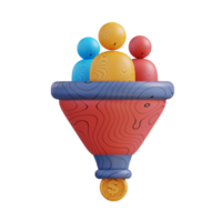 3D illustration sales funnel png