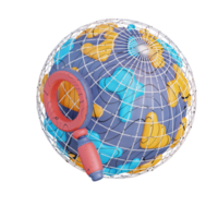 3d ilustración buscar global negocio png