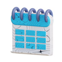 3d illustrazione attività commerciale calendario png