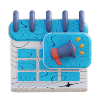 3d illustrazione attività commerciale promozione calendario png