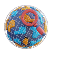 3d illustration search global business png