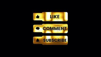 Loop of Like Comment Subscribe word nameplate text video