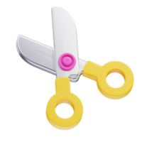 Scissors stationery, 3D Illustration png