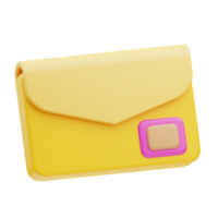 enveloppe papeterie, 3d illustration png