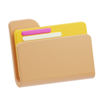 Folder stationery, 3D Illustration png