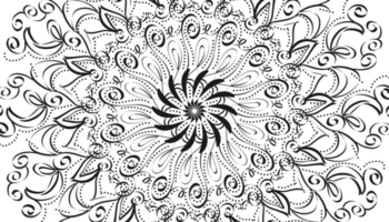 Black mandala motif decoration illustration png