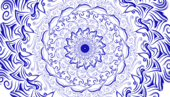 Illustration of a background with a mandala motif in blue and shadows png