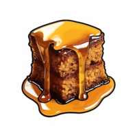 Hand Drawn Toffee Pudding Sticker Sweet And Delicious With Toffee Sauce Topping png