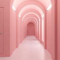 Sweet pastel pink corridor background photo