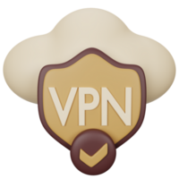 3d ícone ilustração seguro vpn png