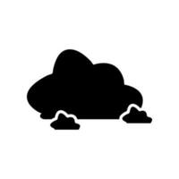 Cloud Fill Icon Symbol Vector. Black Glyph Cloud Icon vector