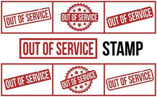 Out Of Service rubber grunge stamp set vector