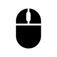 Computer Mouse Fill Icon Symbol Vector. Black Glyph Computer Mouse Icon vector