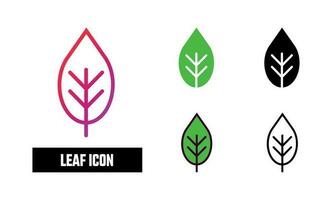 Leaf Icon Set Vector Illustration