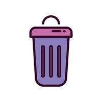 Bin Icon Vector Illustration. Bin Lineal Color Icon