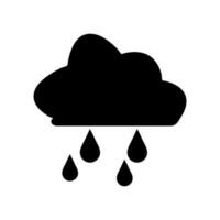 Cloud Fill Icon Symbol Vector. Black Glyph Cloud Icon vector