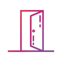 Door Gradient Icon Vector Illustration