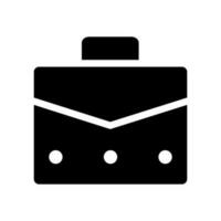 Briefcase Fill Icon Symbol Vector. Black Glyph Briefcase Icon vector