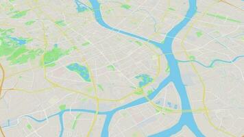 verbreitet einfach Guangzhou Karte Hintergrund Schleife. Spinnen um China Stadt Luft Filmaufnahme. nahtlos Panorama rotierend Über Innenstadt Hintergrund. video
