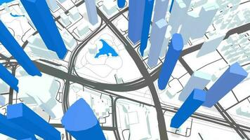 3d model Shanghai map background loop. Spinning around China city air footage. Seamless panorama rotating over downtown backdrop. video