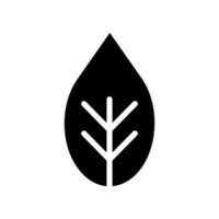 Leaf Fill Icon Symbol Vector. Black Glyph Leaf Icon vector