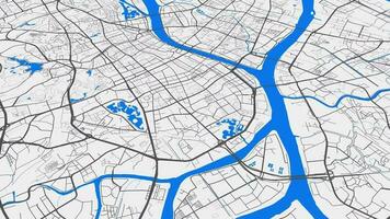 azul gris Guangzhou mapa antecedentes bucle. hilado alrededor China ciudad aire imágenes. sin costura panorama giratorio terminado céntrico fondo. video