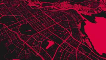 negro rosado shenzhen mapa antecedentes bucle. hilado alrededor China ciudad aire imágenes. sin costura panorama giratorio terminado céntrico fondo. video