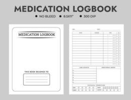 Medication Logbook Or Journal Notebook Planner Template vector