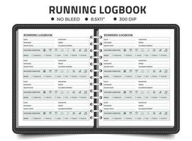Running logbook or notebook template vector