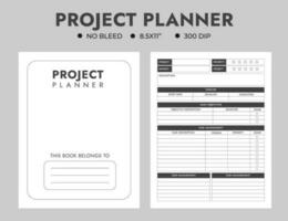 Project Planner Logbook Or Notebook Journal vector