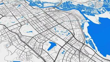 cinzento azul Shenzhen mapa fundo laço. fiação por aí China cidade ar imagens de vídeo. desatado panorama rotativo sobre centro da cidade pano de fundo. video