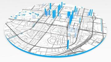 3d model Shenzhen map background loop. Spinning around China city air footage. Seamless panorama rotating over downtown backdrop. video