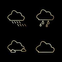 Golden Cloud Icon Vector Illustration