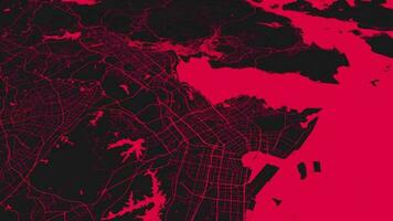 negro rosado shenzhen mapa antecedentes bucle. hilado alrededor China ciudad aire imágenes. sin costura panorama giratorio terminado céntrico fondo. video