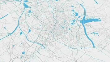 ligero gris azul Tianjin mapa antecedentes bucle. hilado alrededor China ciudad aire imágenes. sin costura panorama giratorio terminado céntrico fondo. video