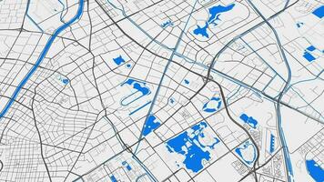 gris azul Tianjin mapa antecedentes bucle. hilado alrededor China ciudad aire imágenes. sin costura panorama giratorio terminado céntrico fondo. video