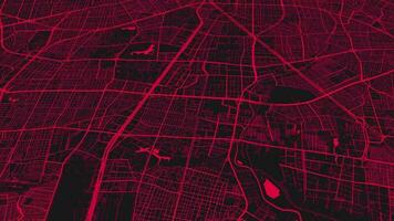 Black pink Bogota map background loop. Spinning around Colombia city air footage. Seamless panorama rotating over downtown backdrop. video