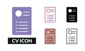 CV Icon Set Vector Illustration