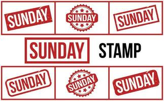 Sunday rubber grunge stamp set vector