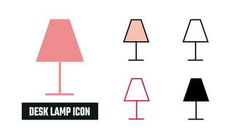 Desk Lamp Icon Set Vector Illustration