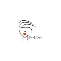 illustration of minimalist logo design silhouette lines can be used for beauty products, barber shop for women, symbols, online shop background walls vector