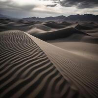 Gray sand dunes in the dessert photo